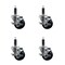 Service Caster 3'' Soft Rubber Swivel 1'' Expanding Stem Caster Set with Brake, 4PK SCC-EX20S314-SRS-TLB-1-4 - alternate 1